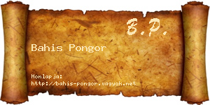 Bahis Pongor névjegykártya